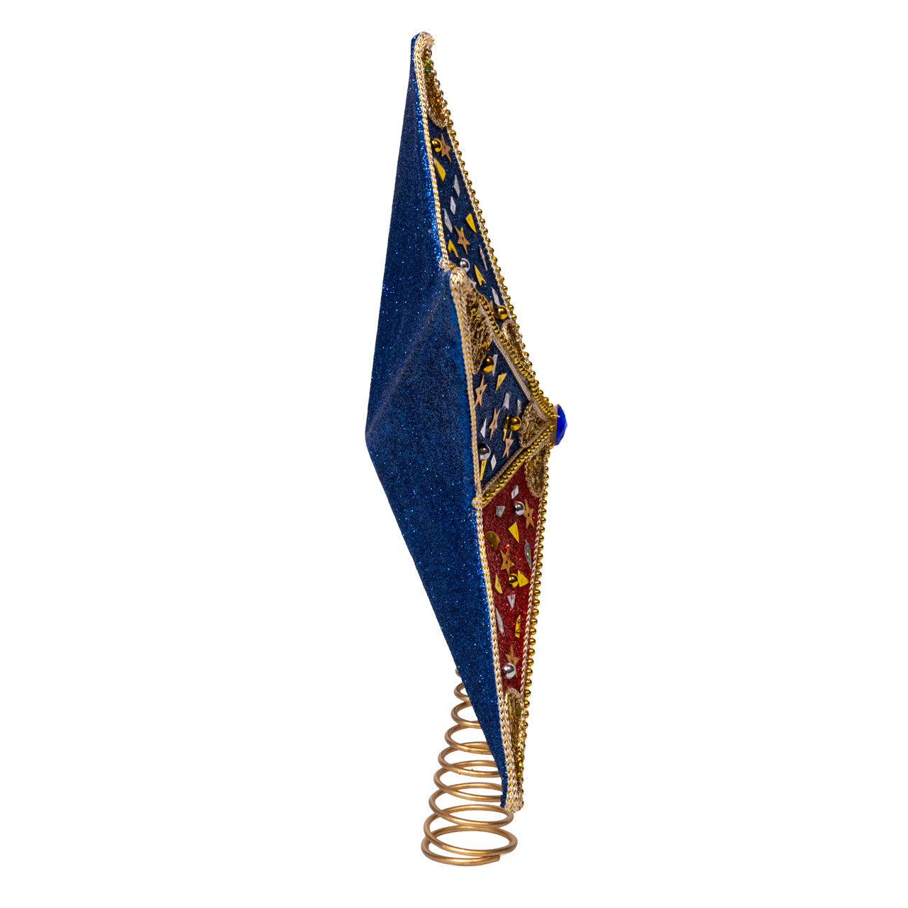 13.5" Red, White & Blue With Gold Accents 5-Point Star Treetop