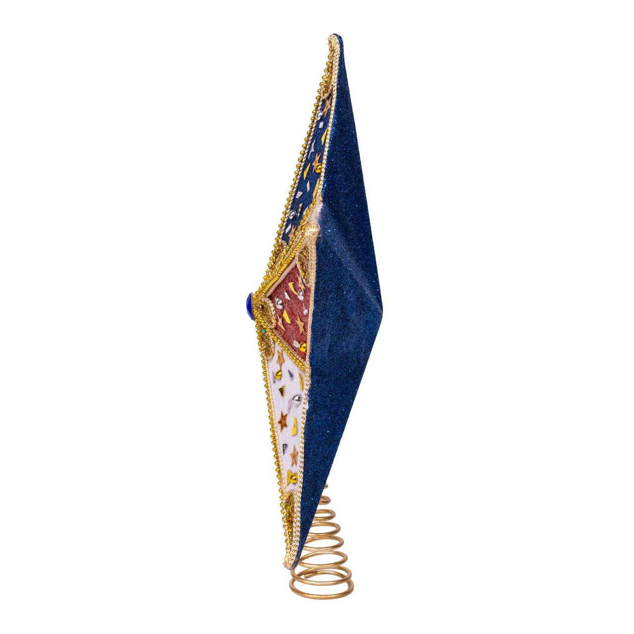 13.5" Red, White & Blue With Gold Accents 5-Point Star Treetop