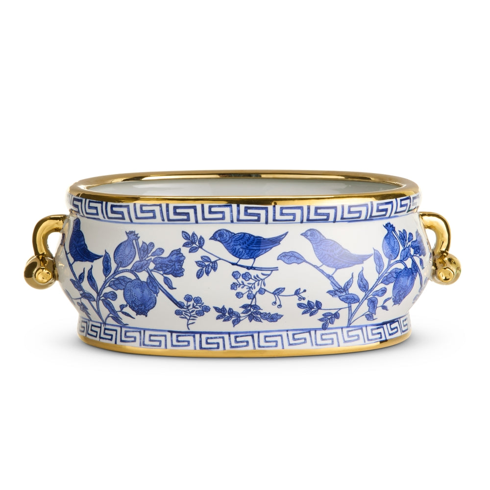 6.5" Blue Bird Planter with Handles