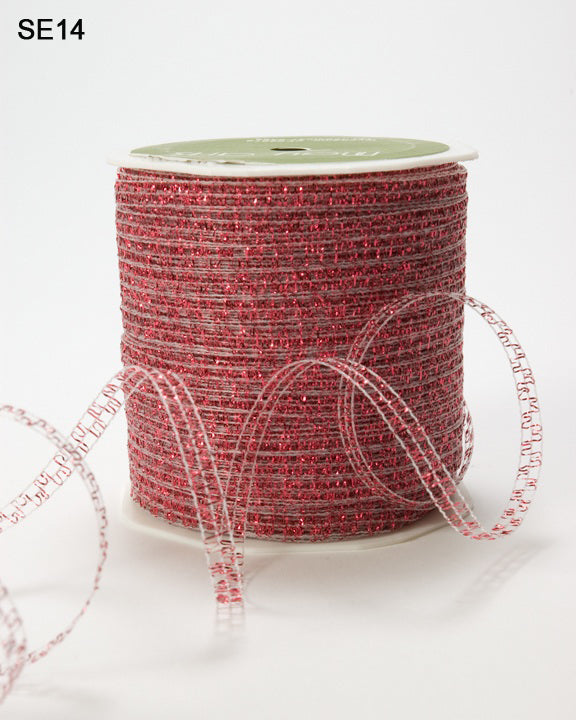 1/8 Inch Sparkle Glitter Curling Ribbon – SE14 – RED