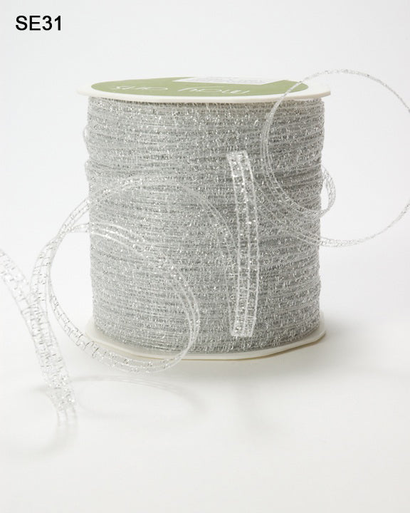 1/8 Inch Sparkle Glitter Curling Ribbon – SE31 – SILVER