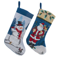 Santa & Snowman Tapestry Stockings