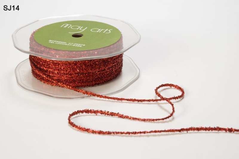 1/8 Inch Metallic Sparkle String Ribbon – SJ14 – RED