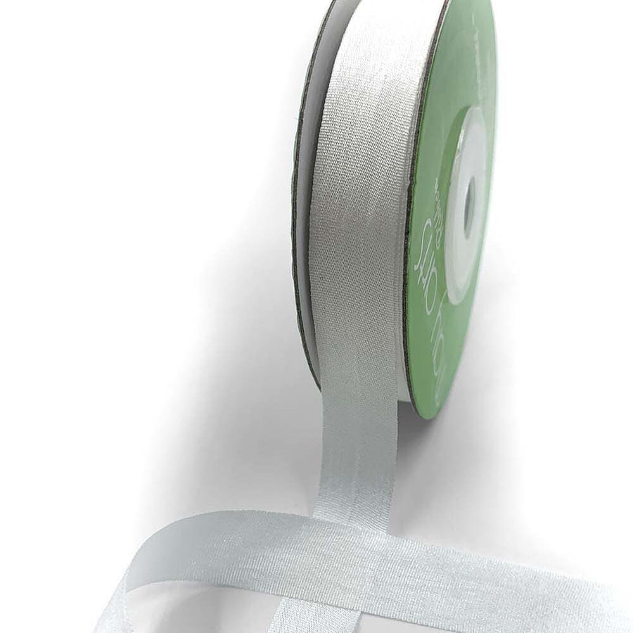 1/2 Inch 100% Hand-Dyed Silk Ribbon with Woven Edge – SK-12-01 WHITE