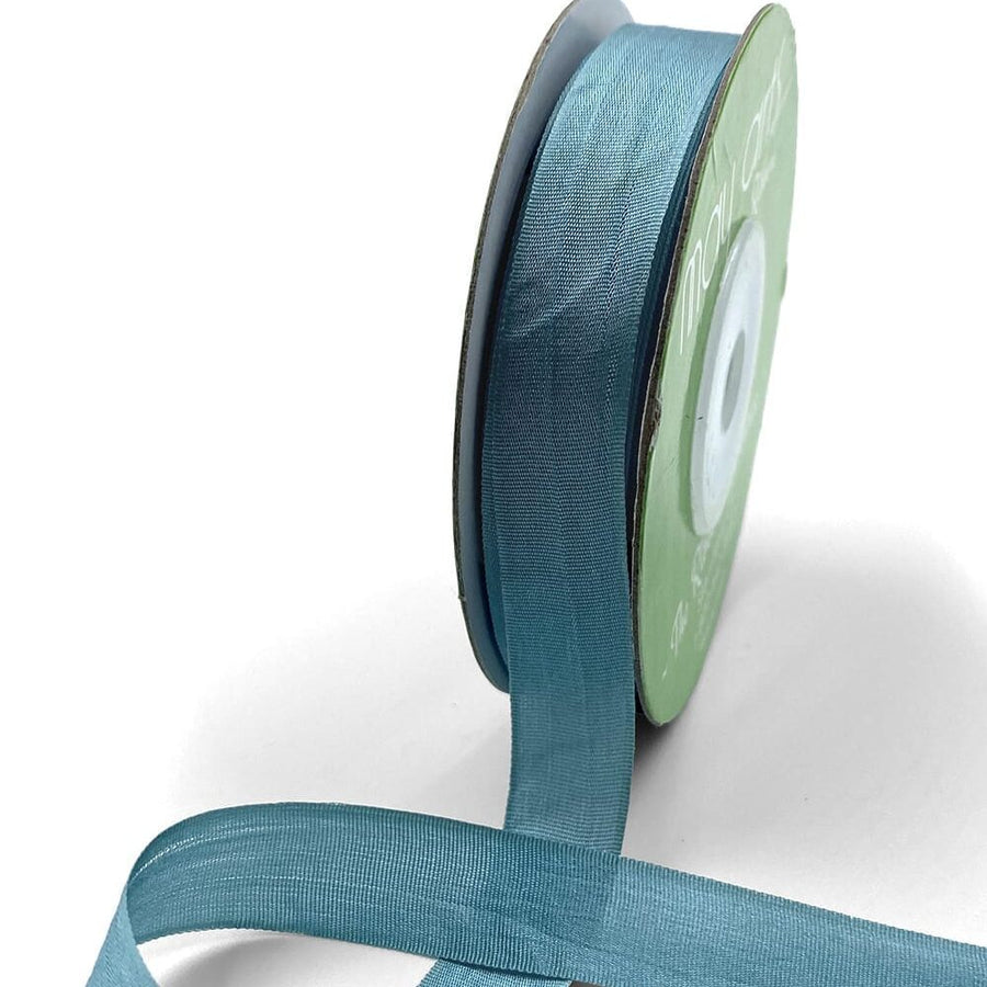 1/2 Inch 100% Hand-Dyed Silk Ribbon with Woven Edge – SK-12-04 TEAL