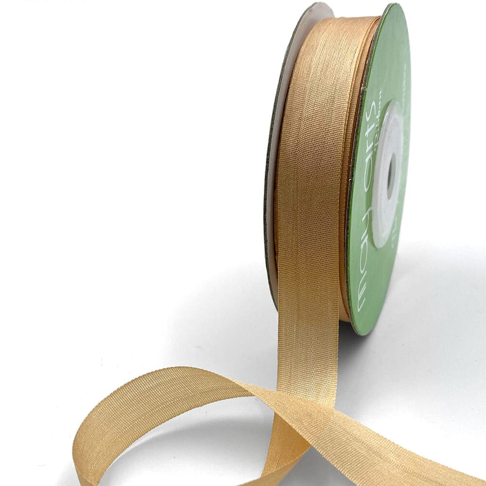 1/2 Inch 100% Hand-Dyed Silk Ribbon with Woven Edge – SK-12-06 HAZELNUT