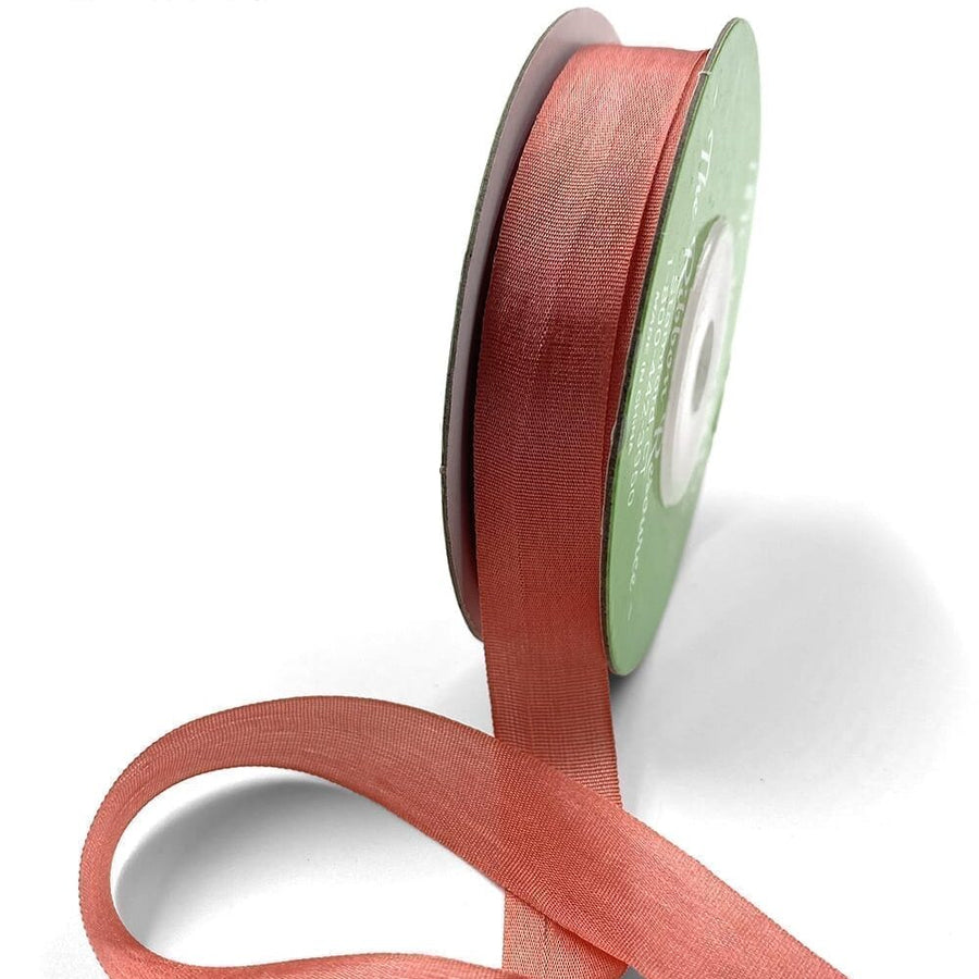 1/2 Inch 100% Hand-Dyed Silk Ribbon with Woven Edge – SK-12-13 TERRA COTTA