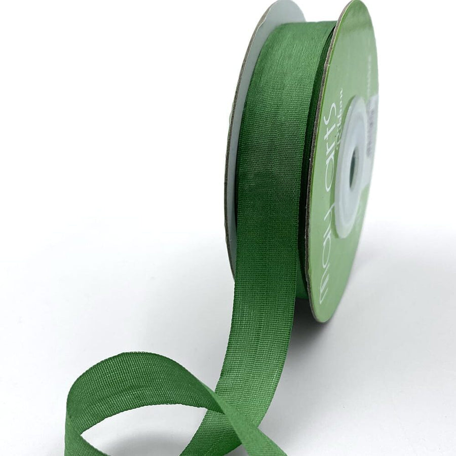 1/2 Inch 100% Hand-Dyed Silk Ribbon with Woven Edge – SK-12-15 GREEN