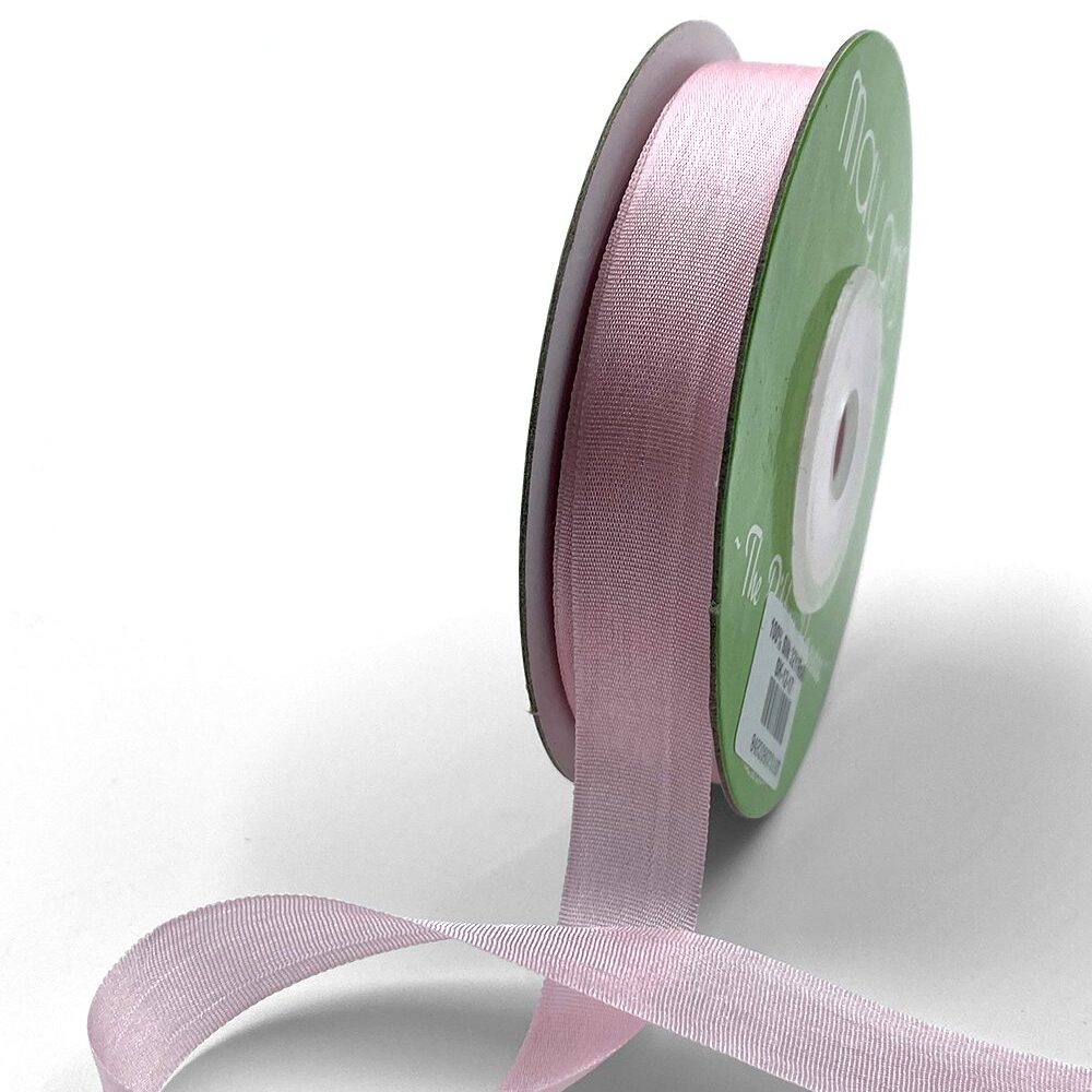1/2 Inch 100% Hand-Dyed Silk Ribbon with Woven Edge – SK-12-17 PINK