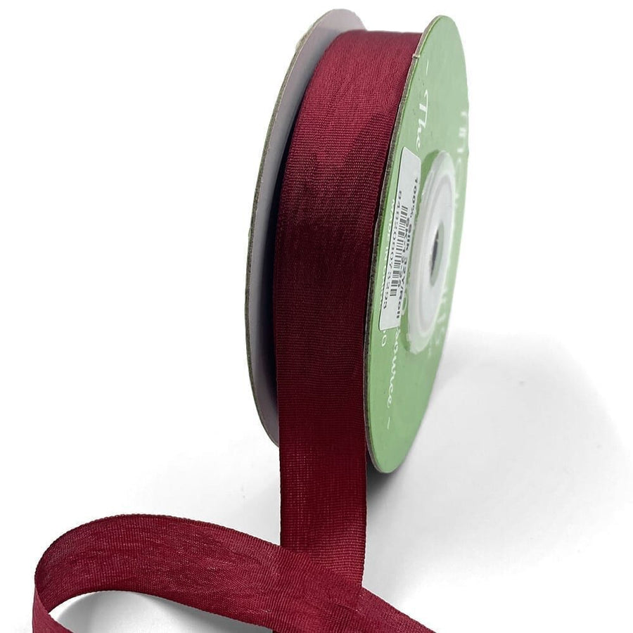 1/2 Inch 100% Hand-Dyed Silk Ribbon with Woven Edge – SK-12-25 BURGUNDY