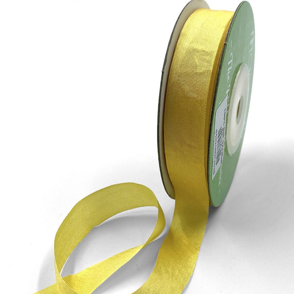 1/2 Inch 100% Hand-Dyed Silk Ribbon with Woven Edge – SK-12-30 LEMON