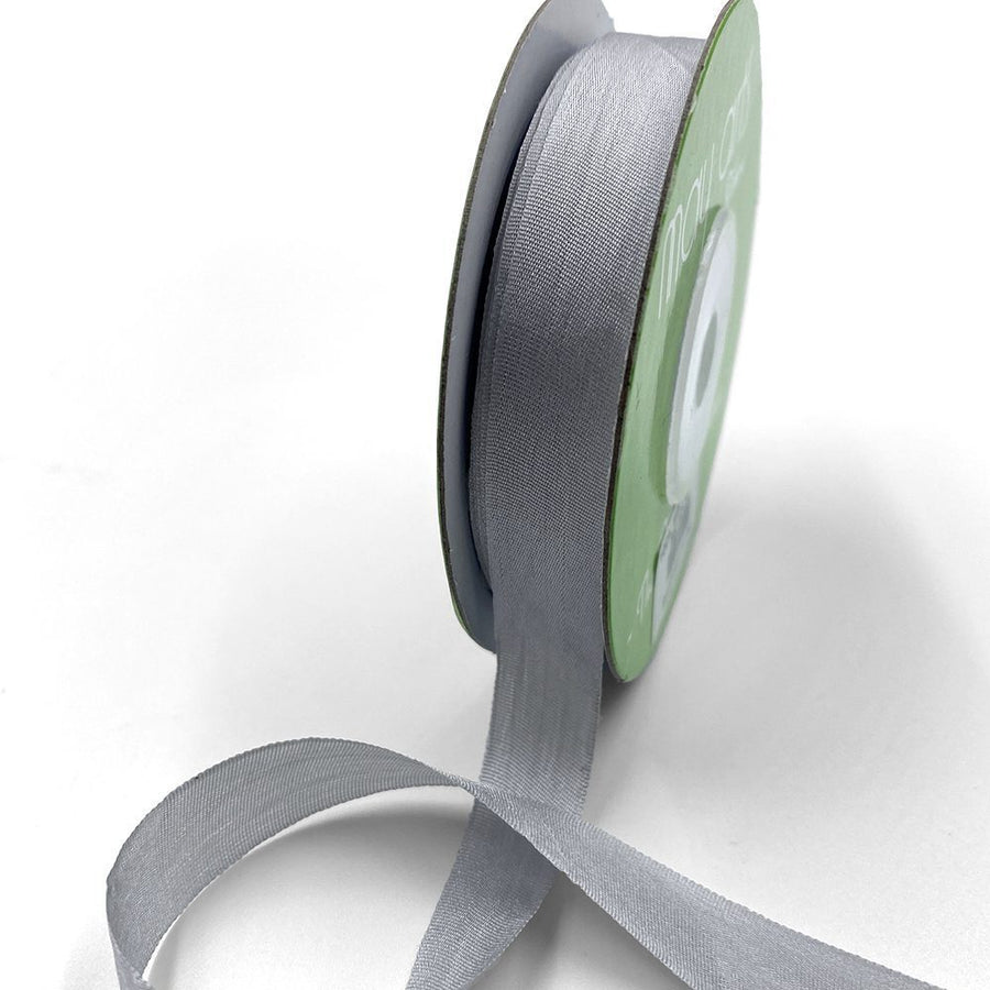 1/2 Inch 100% Hand-Dyed Silk Ribbon with Woven Edge – SK-12-31 GREY