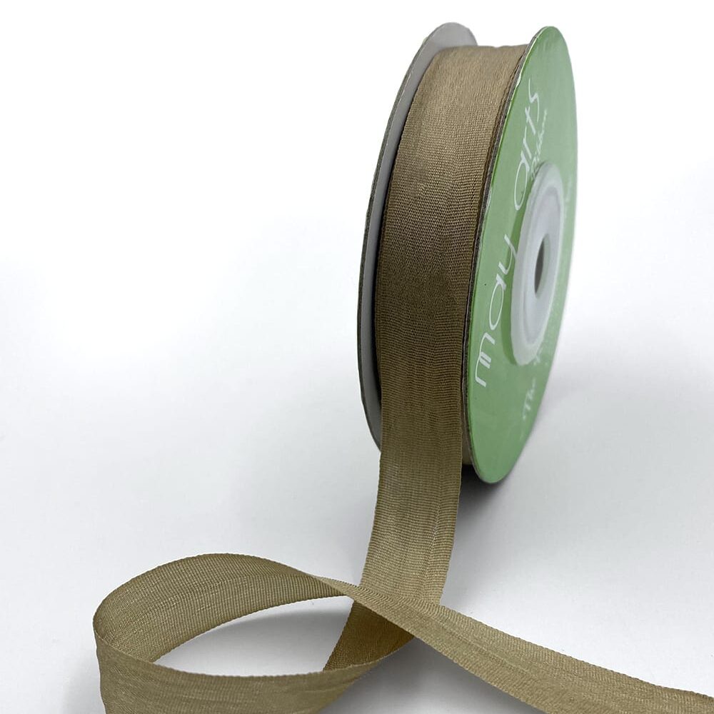 1/2 Inch 100% Hand-Dyed Silk Ribbon with Woven Edge – SK-12-35 TAUPE