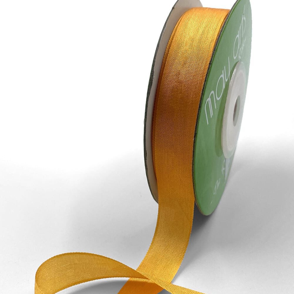 1/2 Inch 100% Hand-Dyed Silk Ribbon with Woven Edge – SK-12-38 CADMIUM YELLOW