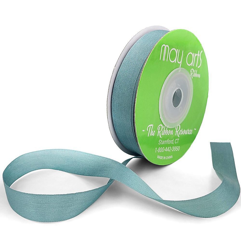 1/2 Inch 100% Hand-Dyed Silk Ribbon with Woven Edge – SK-12-57 DARK EUCALYPTUS GREEN