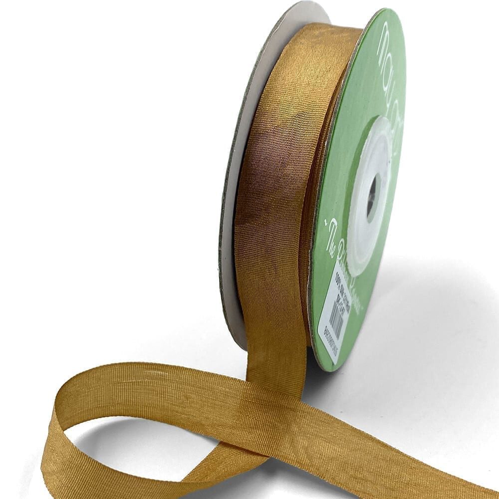 1/2 Inch 100% Hand-Dyed Silk Ribbon with Woven Edge – SK-12-67 PALE GOLD