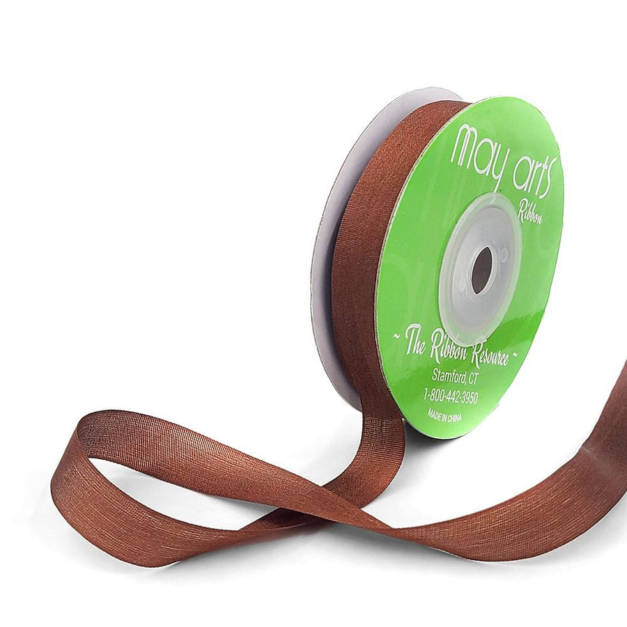 1/2 Inch 100% Hand-Dyed Silk Ribbon with Woven Edge – SK-12-92 MILK CHOCOLATE