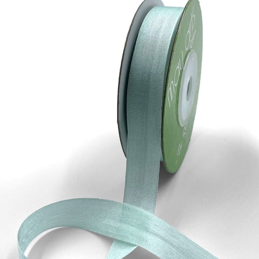 1/2 Inch 100% Hand-Dyed Silk Ribbon with Woven Edge – SK-12-94 ROBINS EGG BLUE