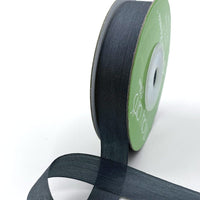 1/2 Inch 100% Hand-Dyed Silk Ribbon with Woven Edge – SK-12-95 CHARCOAL