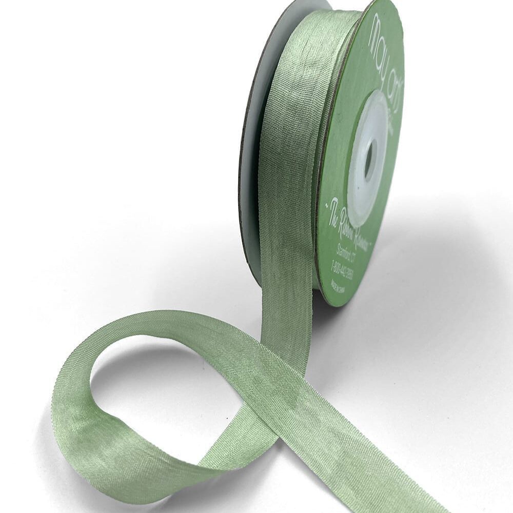 1/2 Inch 100% Hand-Dyed Silk Ribbon with Woven Edge – SK-12-98 MINT GREEN