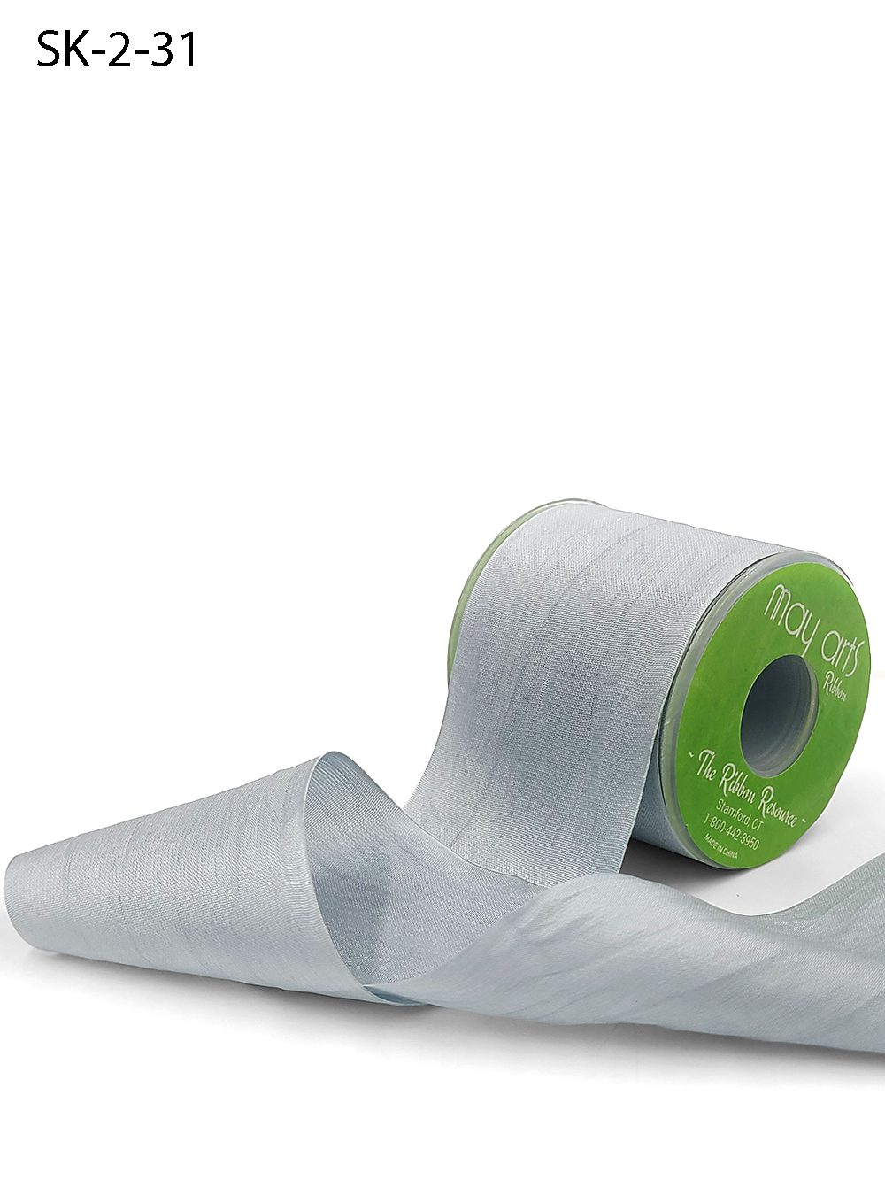2 Inch 100% Hand-Dyed Silk Ribbon with Woven Edge – SK-2-31 GREY