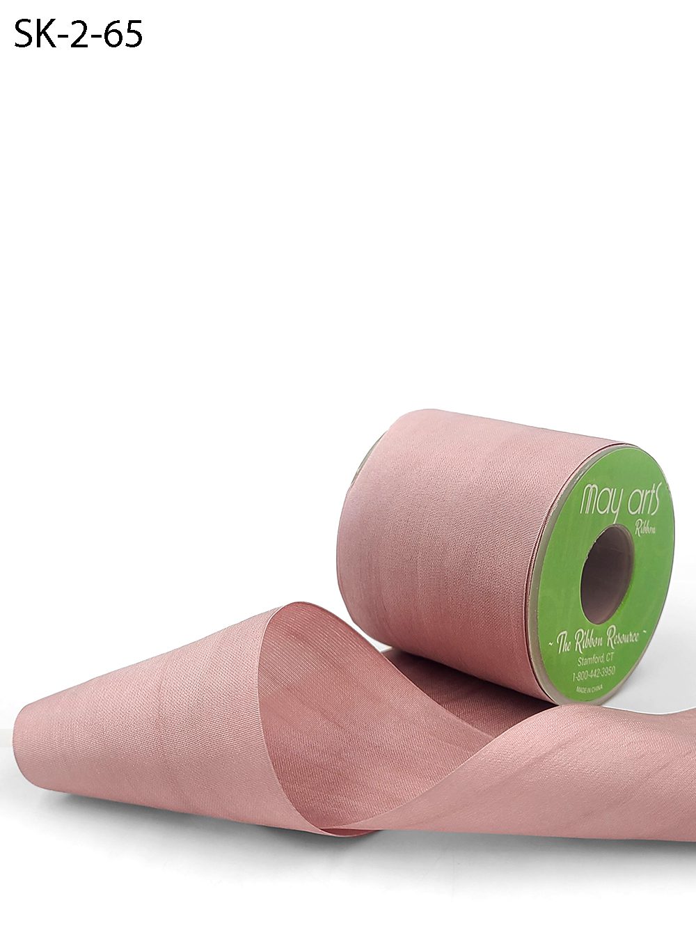 2 Inch 100% Hand-Dyed Silk Ribbon with Woven Edge – SK-2-65 WOODROSE