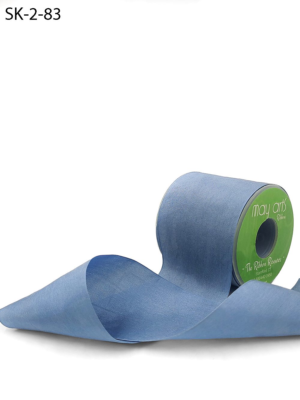 2 Inch 100% Hand-Dyed Silk Ribbon with Woven Edge – SK-2-83 BLUE GREY