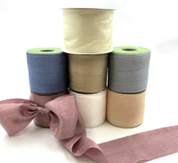 2 Inch 100% Hand-Dyed Silk Ribbon with Woven Edge – SK-2-02 PEACH CHAMPAGNE