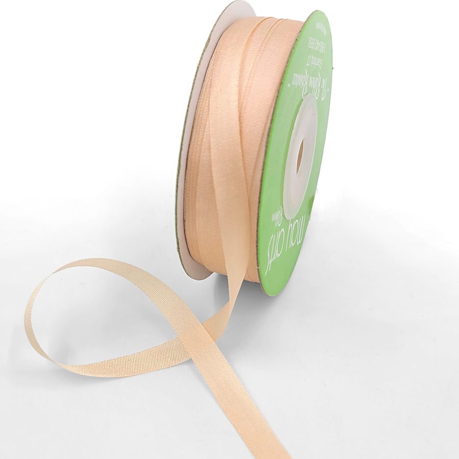 100% Hand-Dyed 1/4 Inch Silk Ribbon with Woven Edge – SK-4-02 – PEACH CHAMPAGNE