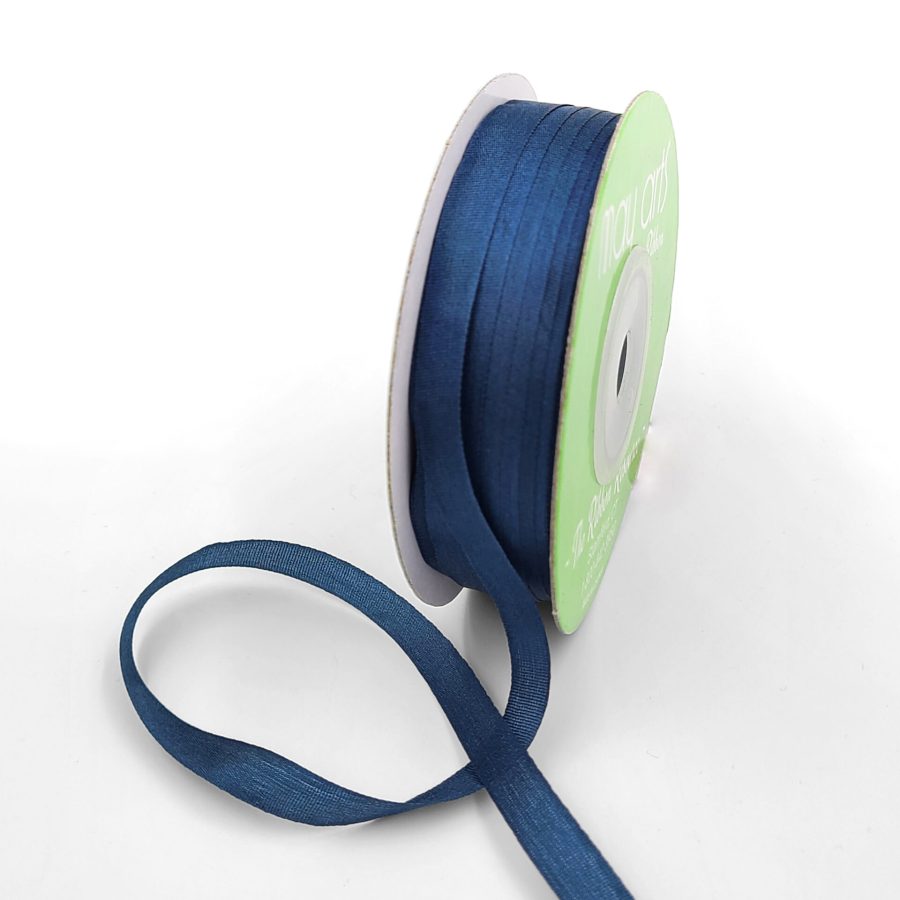 100% Hand-Dyed 1/4 Inch Silk Ribbon with Woven Edge – SK-4-03 – MARINE