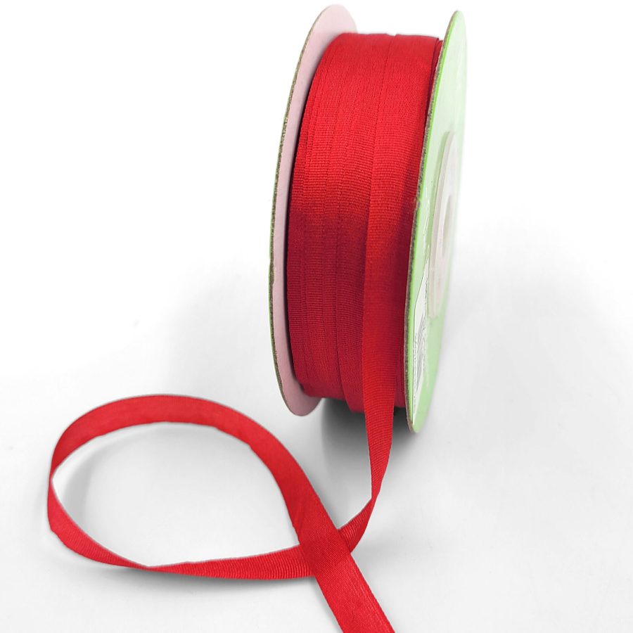 100% Hand-Dyed 1/4 Inch Silk Ribbon with Woven Edge – SK-4-14 – RED