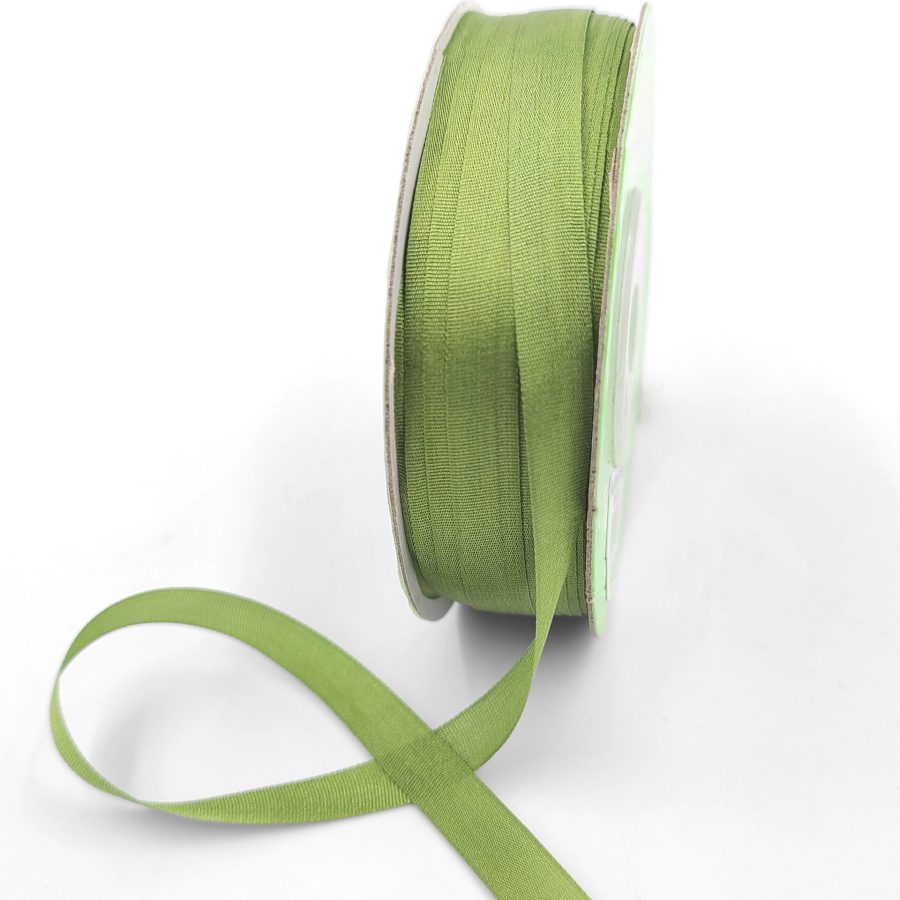 100% Hand-Dyed 1/4 Inch Silk Ribbon with Woven Edge – SK-4-16 – OLIVE