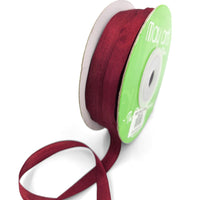 100% Hand-Dyed 1/4 Inch Silk Ribbon with Woven Edge – SK-4-25 – BURGUNDY