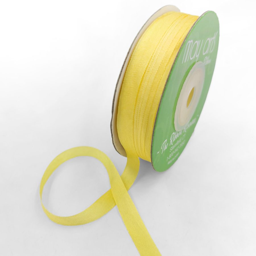 100% Hand-Dyed 1/4 Inch Silk Ribbon with Woven Edge – SK-4-27 – YELLOW