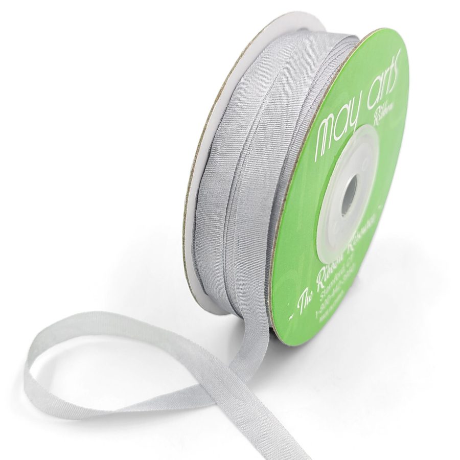 100% Hand-Dyed 1/4 Inch Silk Ribbon with Woven Edge – SK-4-31 – GREY