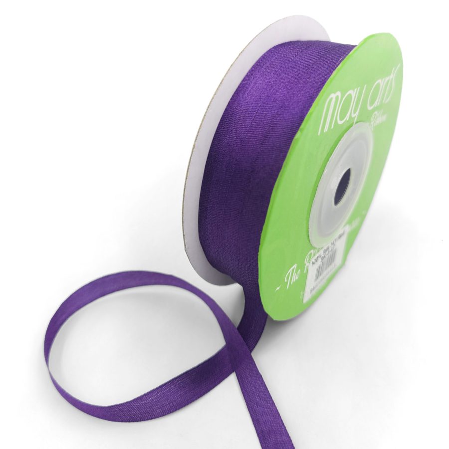 100% Hand-Dyed 1/4 Inch Silk Ribbon with Woven Edge – SK-4-47 – VIOLET