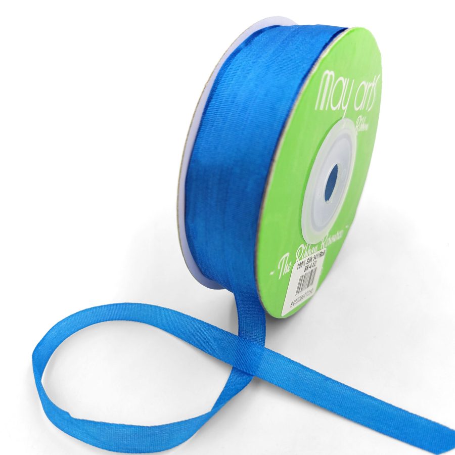100% Hand-Dyed 1/4 Inch Silk Ribbon with Woven Edge – SK-4-52 FRENCH BLUE (NEW)