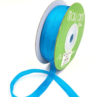 100% Hand-Dyed 1/4 Inch Silk Ribbon with Woven Edge – SK-4-53 ATOMIC BLUE