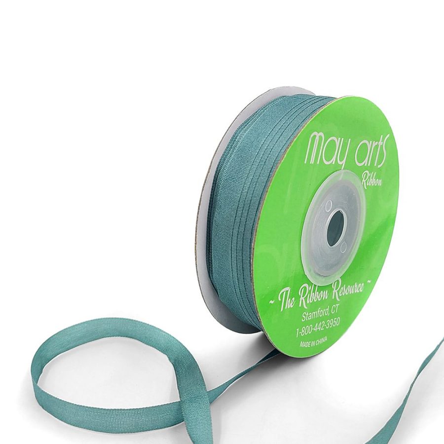 100% Hand-Dyed 1/4 Inch Silk Ribbon with Woven Edge – SK-4-57 DARK EUCALYPTUS GREEN