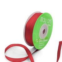 100% Hand-Dyed 1/4 Inch Silk Ribbon with Woven Edge – SK-4-97 BRICK RED
