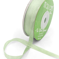 100% Hand-Dyed 1/4 Inch Silk Ribbon with Woven Edge – SK-4-98 – MINT GREEN