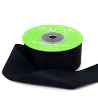 1.25 Inch 100% Hand-Dyed Silk Ribbon with Woven Edge – SK-5-10 – BLACK