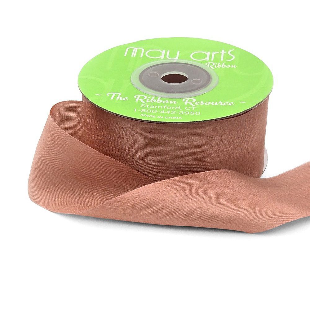 1.25 Inch 100% Hand-Dyed Silk Ribbon with Woven Edge – SK-5-12 MUTED CLAY (NEW)