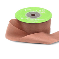 1.25 Inch 100% Hand-Dyed Silk Ribbon with Woven Edge – SK-5-12 MUTED CLAY (NEW)