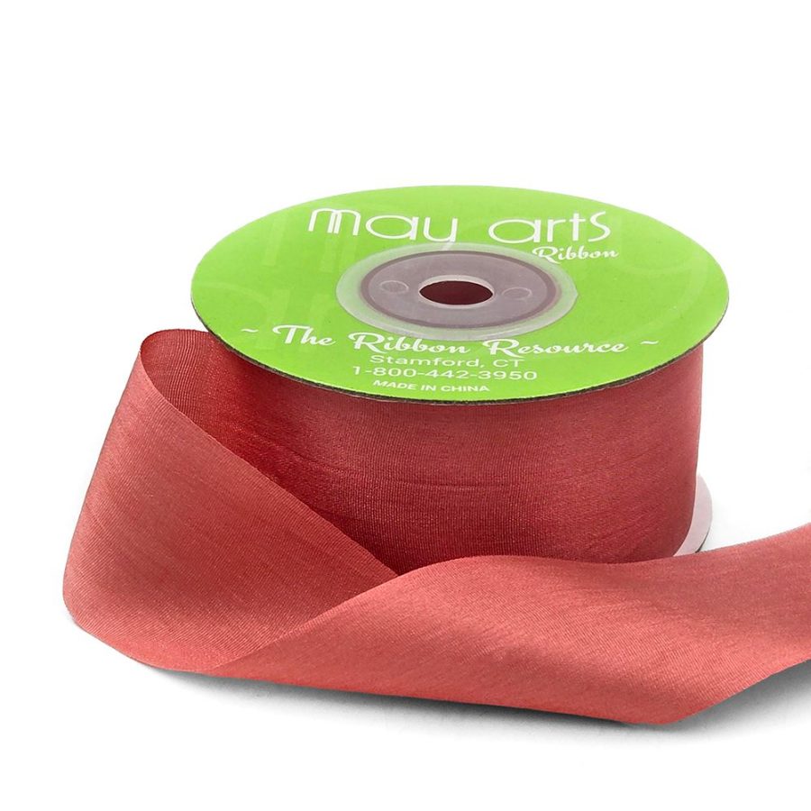 1.25 Inch 100% Hand-Dyed Silk Ribbon with Woven Edge – SK-5-13 TERRA COTTA