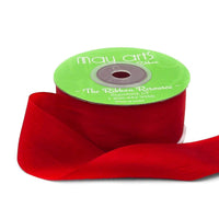 1.25 Inch 100% Hand-Dyed Silk Ribbon with Woven Edge – SK-5-14 – RED