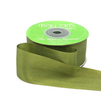 1.25 Inch 100% Hand-Dyed Silk Ribbon with Woven Edge – SK-5-16 – OLIVE