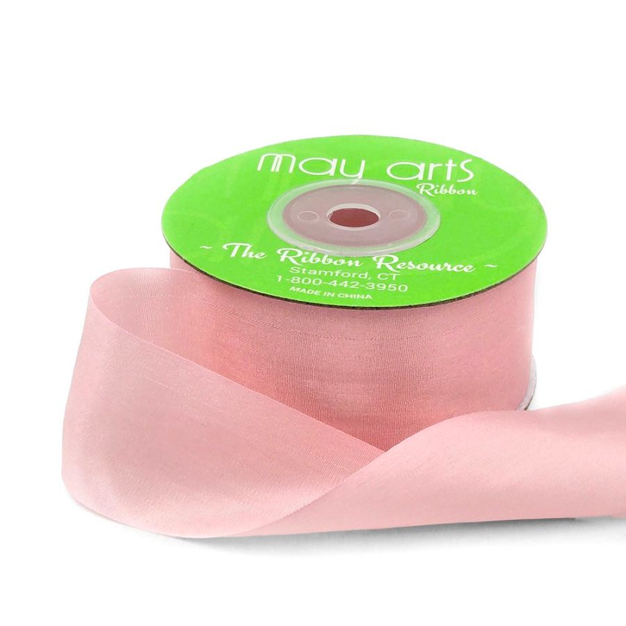 1.25 Inch 100% Hand-Dyed Silk Ribbon with Woven Edge – SK-5-19 – ROSE QUARTZ