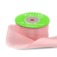 1.25 Inch 100% Hand-Dyed Silk Ribbon with Woven Edge – SK-5-19 – ROSE QUARTZ