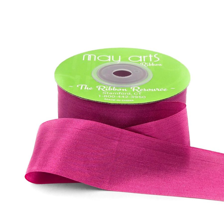 1.25 Inch 100% Hand-Dyed Silk Ribbon with Woven Edge – SK-5-22 – FUCHSIA